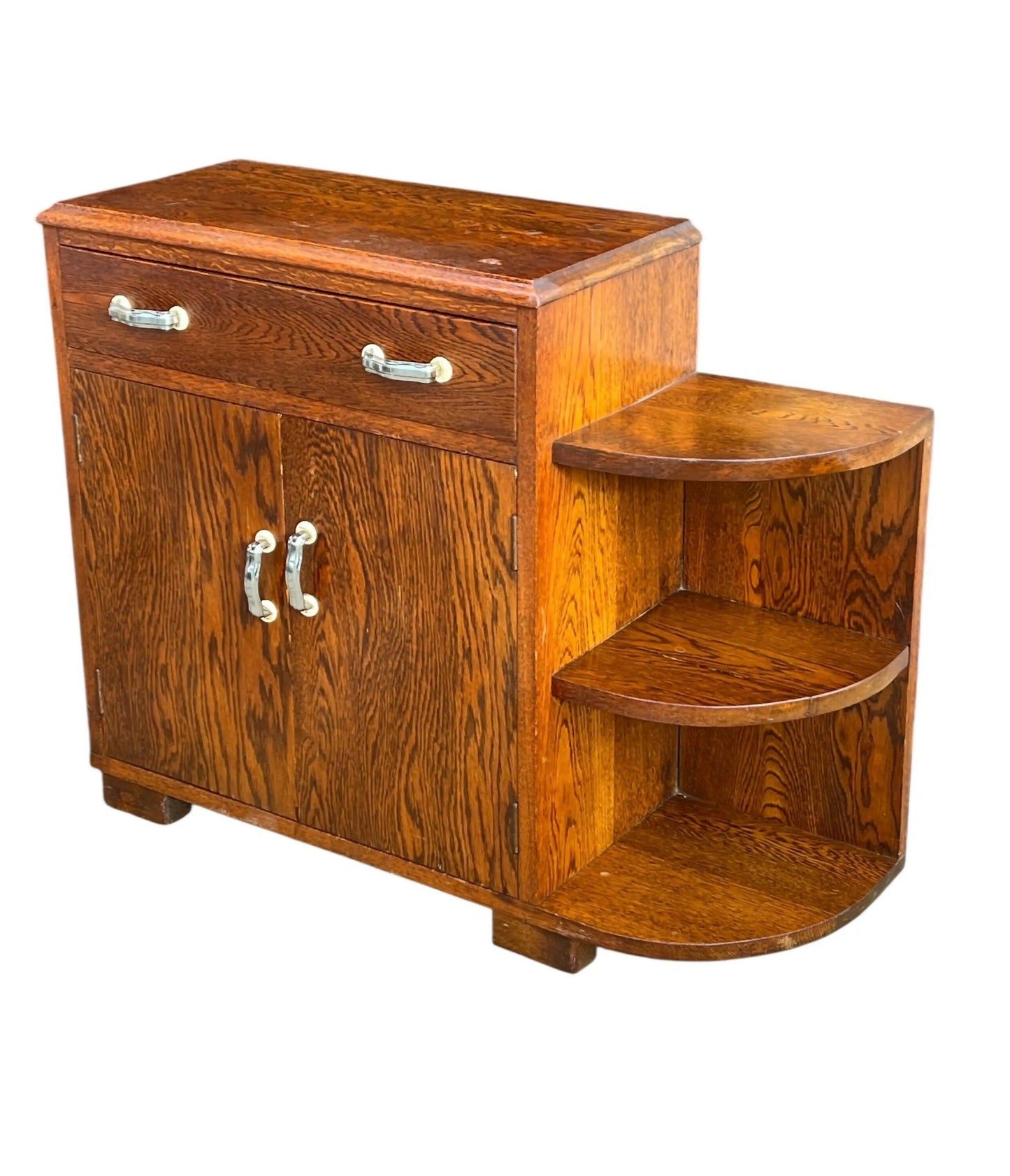 Art Deco Oak side table / cupboard / bedside by Brightwell