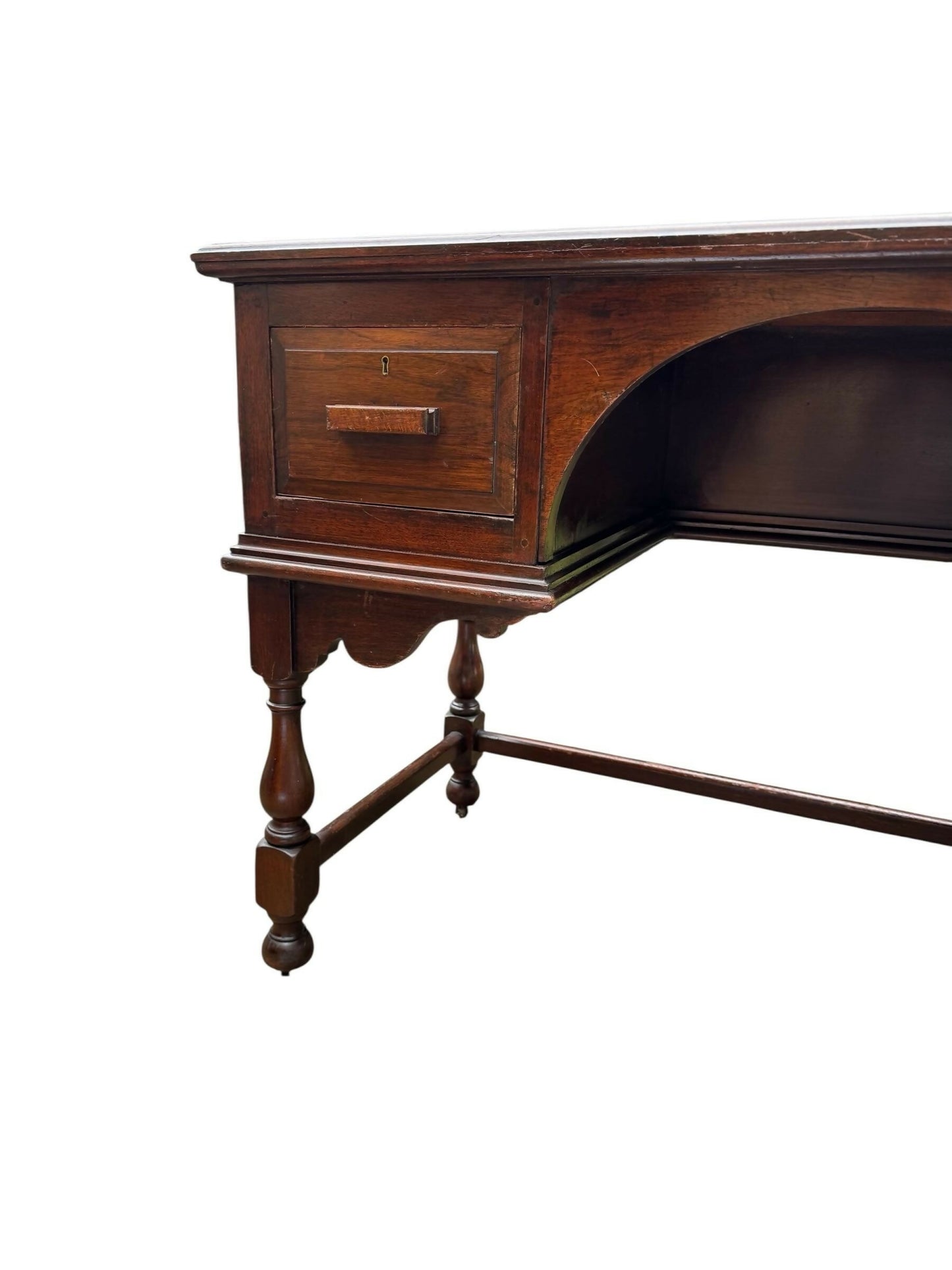 Antique Mahogany 19th C stretcher table desk