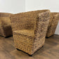 Set of Four Hand-Woven Abaca Fibre Tub Chairs
