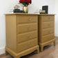 Stag minstrel bedside cabinets in mustard