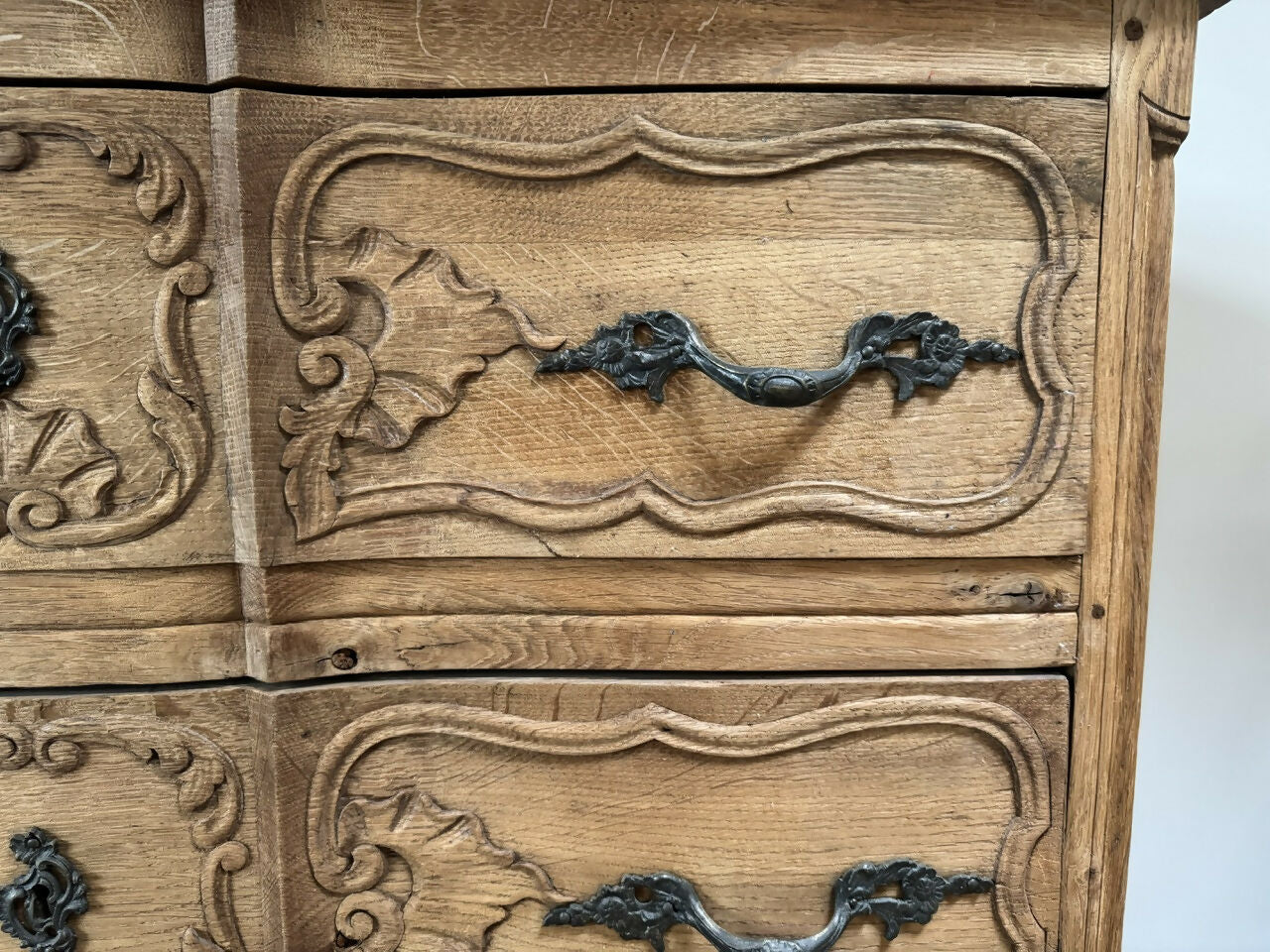 French Bleached Oak Commode Chest of Drawers
