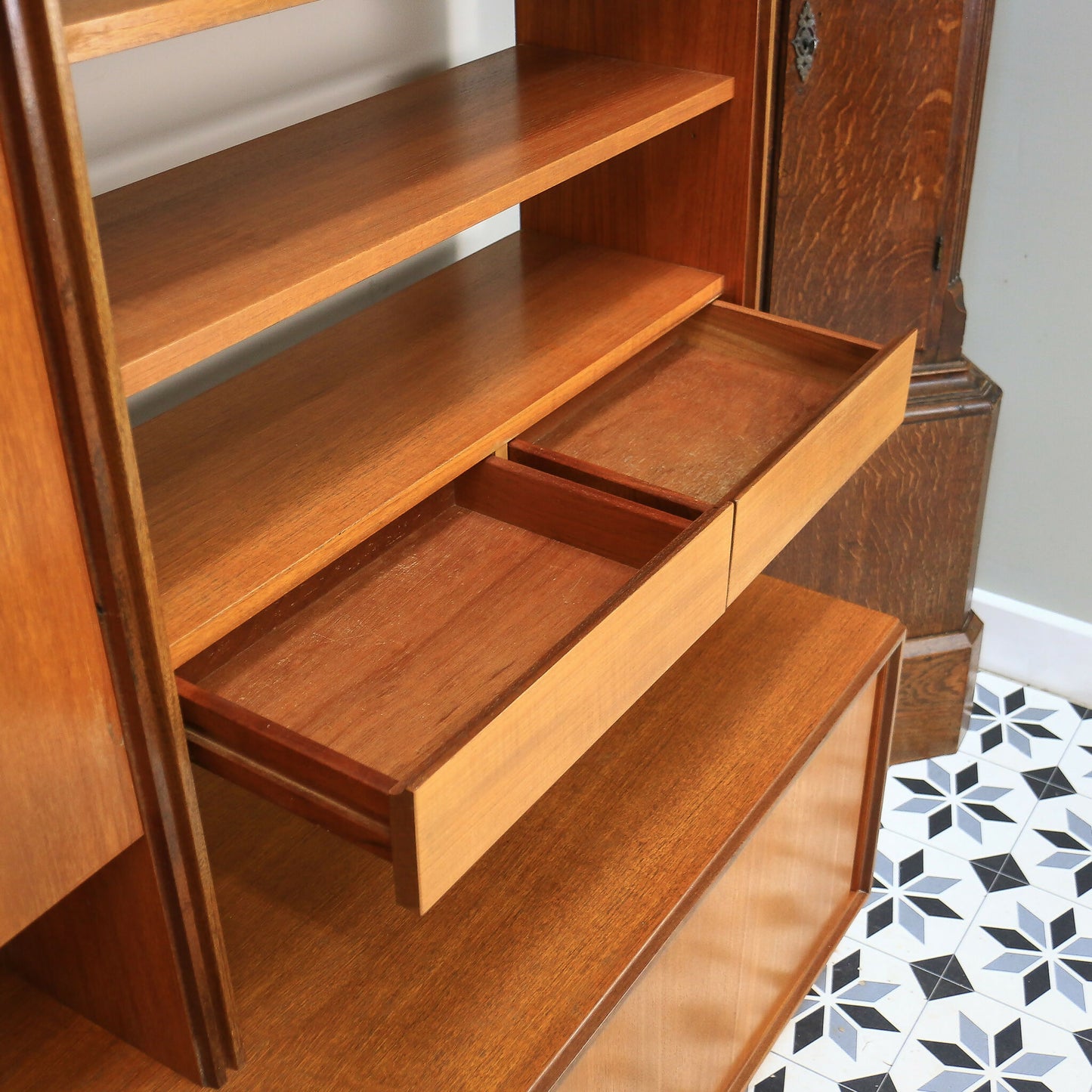 G Plan Form Five Teak Wall Unit Display Cabinet Retro Vintage Drinks Cabinet