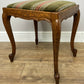 Footstool Vintage French Louis Style Oak Table Stool Upholstered Seat LOT 6229