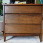 Peppler Furniture Co. 'The Hanover Line' Three Drawer Dresser & Mirror In Figured Walnut – Canada, C. 1960s
