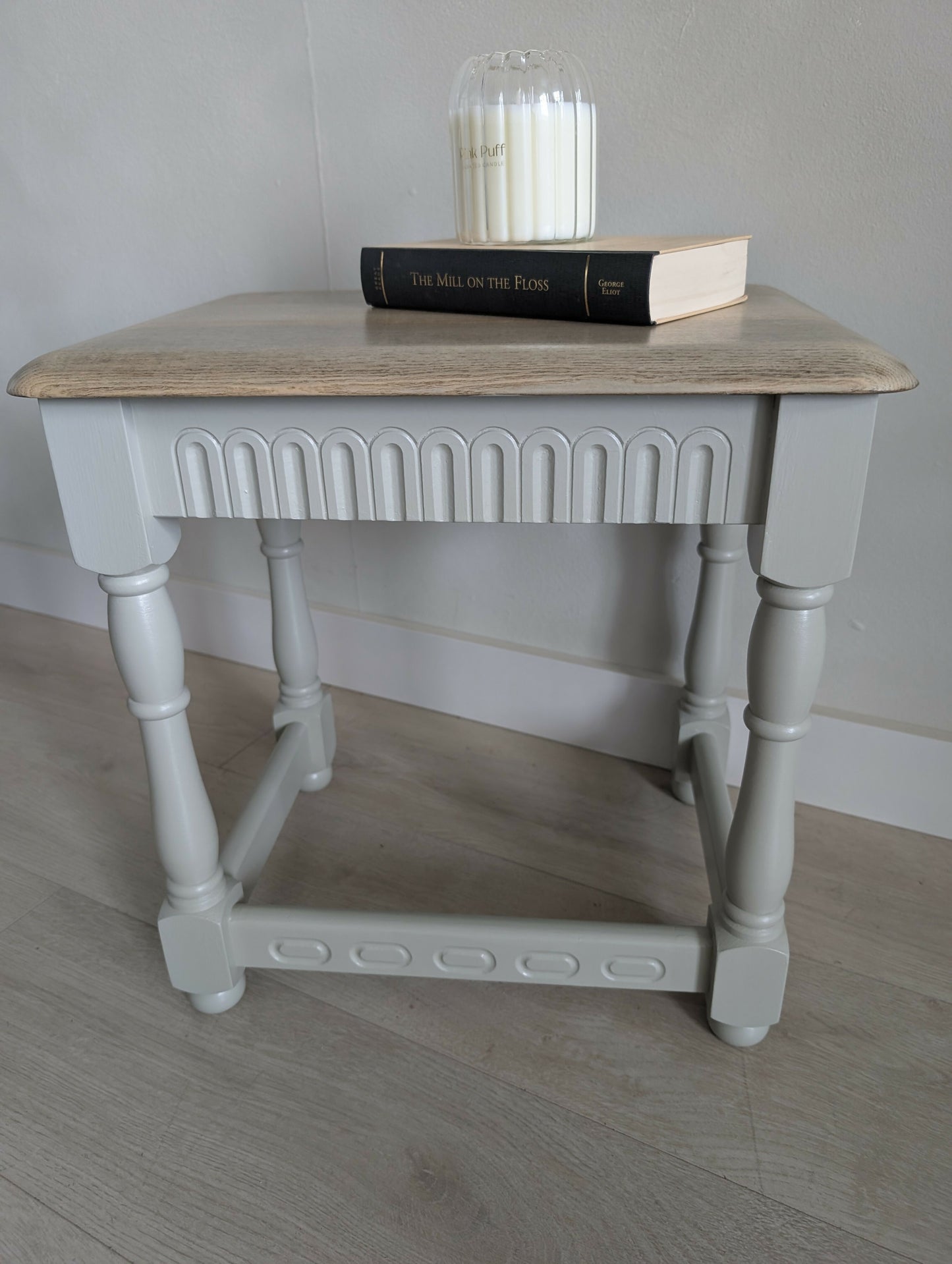 Refinished Oak Side Tables – Natural Wood & Warm Stone