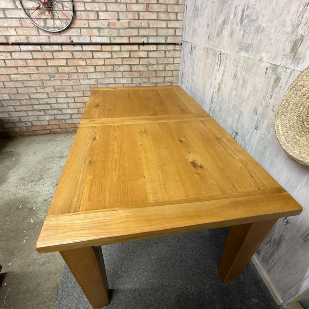 Large Extending Dining Table Oak Furniture Land Chunky Legs 7ft+ Seats 8