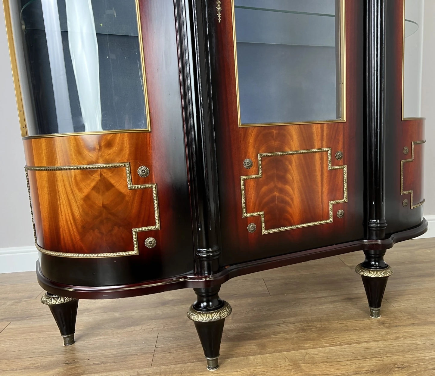 Cabinet Vintage French Style Empire Display Cabinet Marble Top Glass LOT 4977
