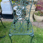 Ornate Vintage Green Patio Set With 4 Chairs