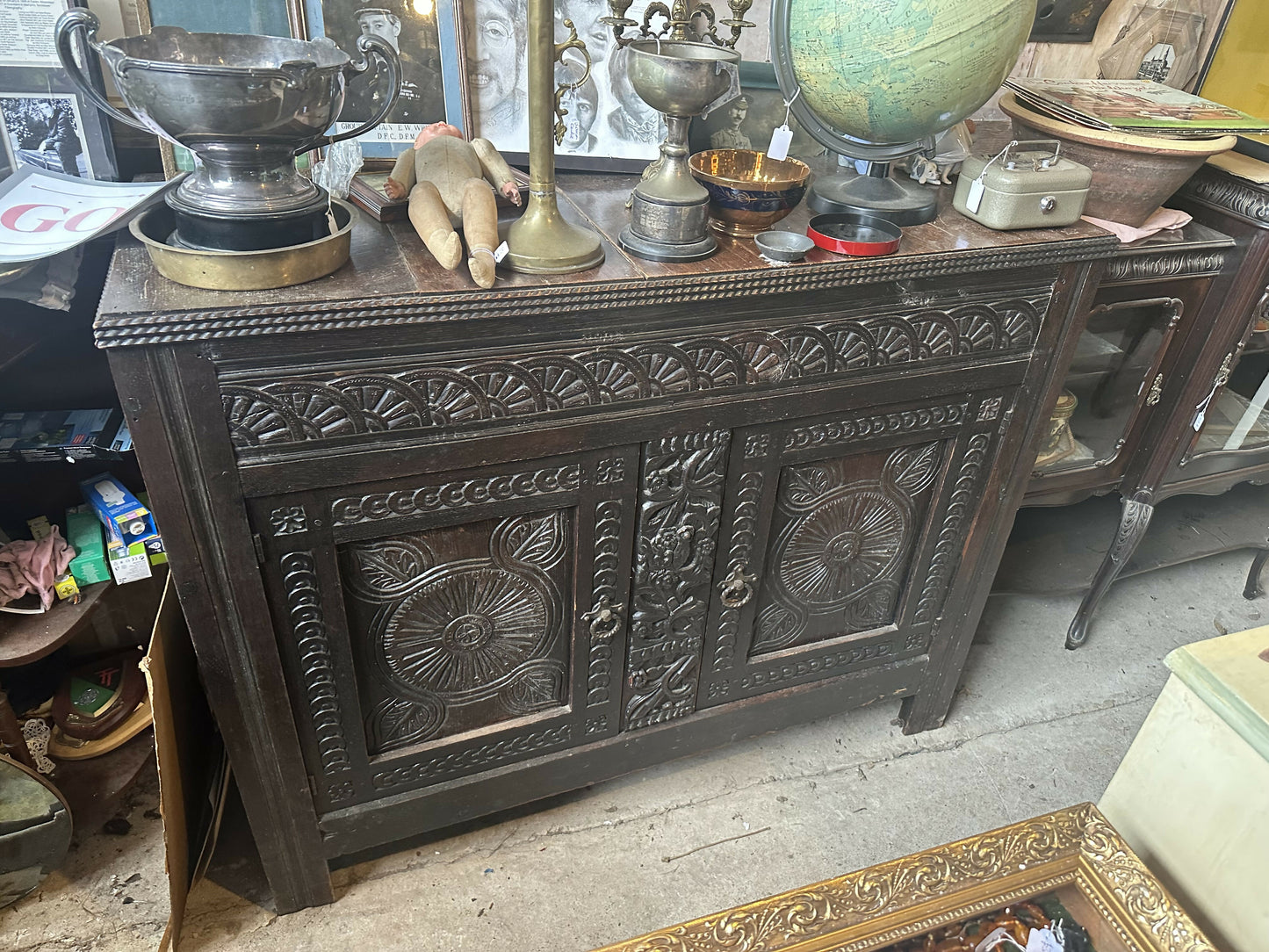 Gothic Carved Antique Sideboard