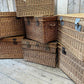 Original large French linen wicker baskets
