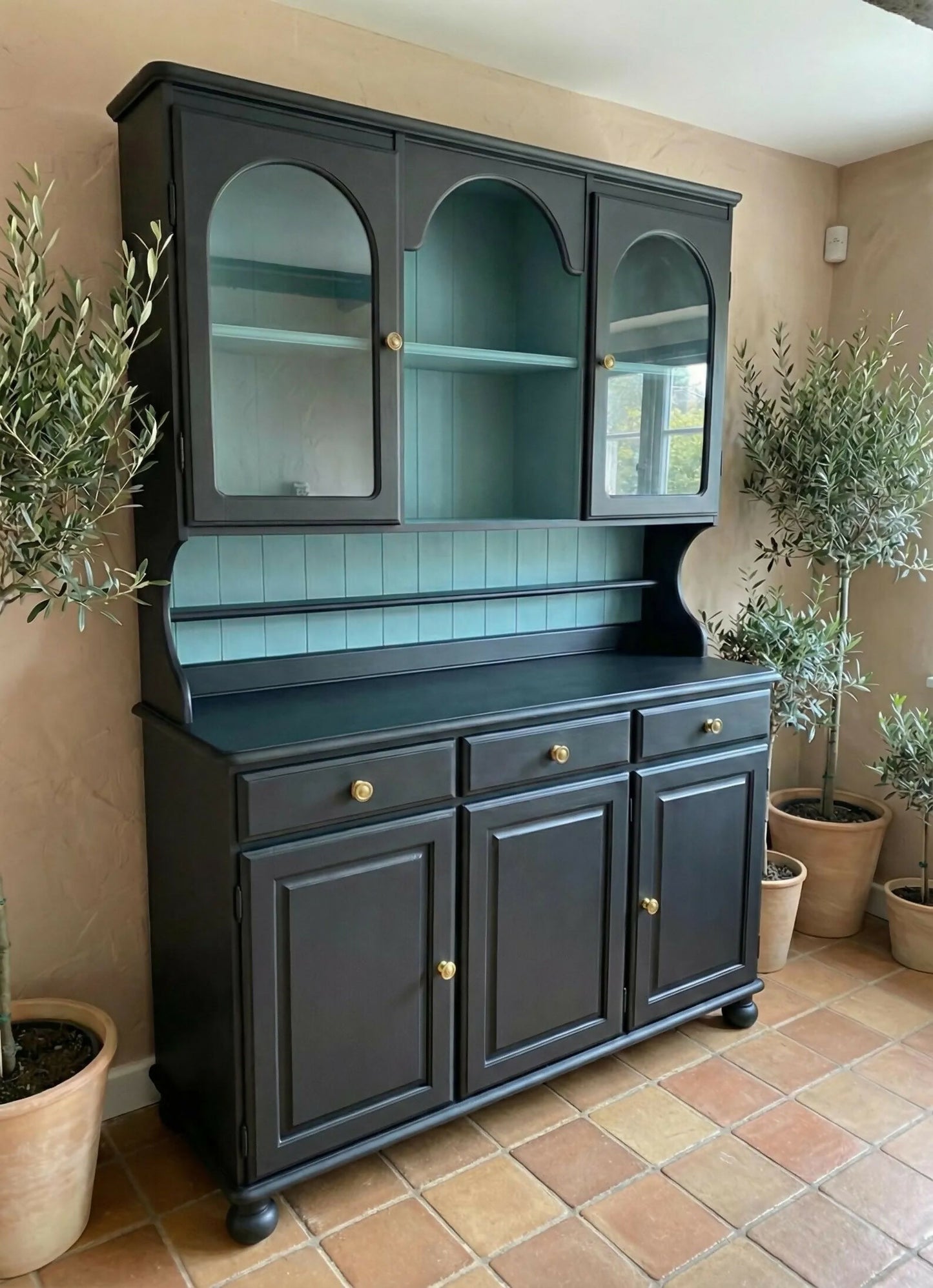 Vintage black Welsh Dresser