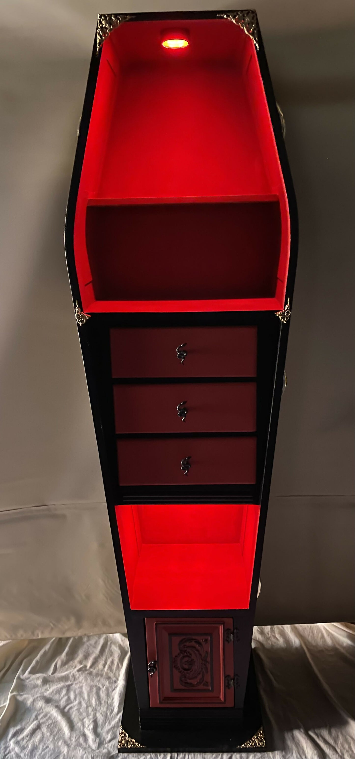 Genuine Oak Coffin Display Storage Unit