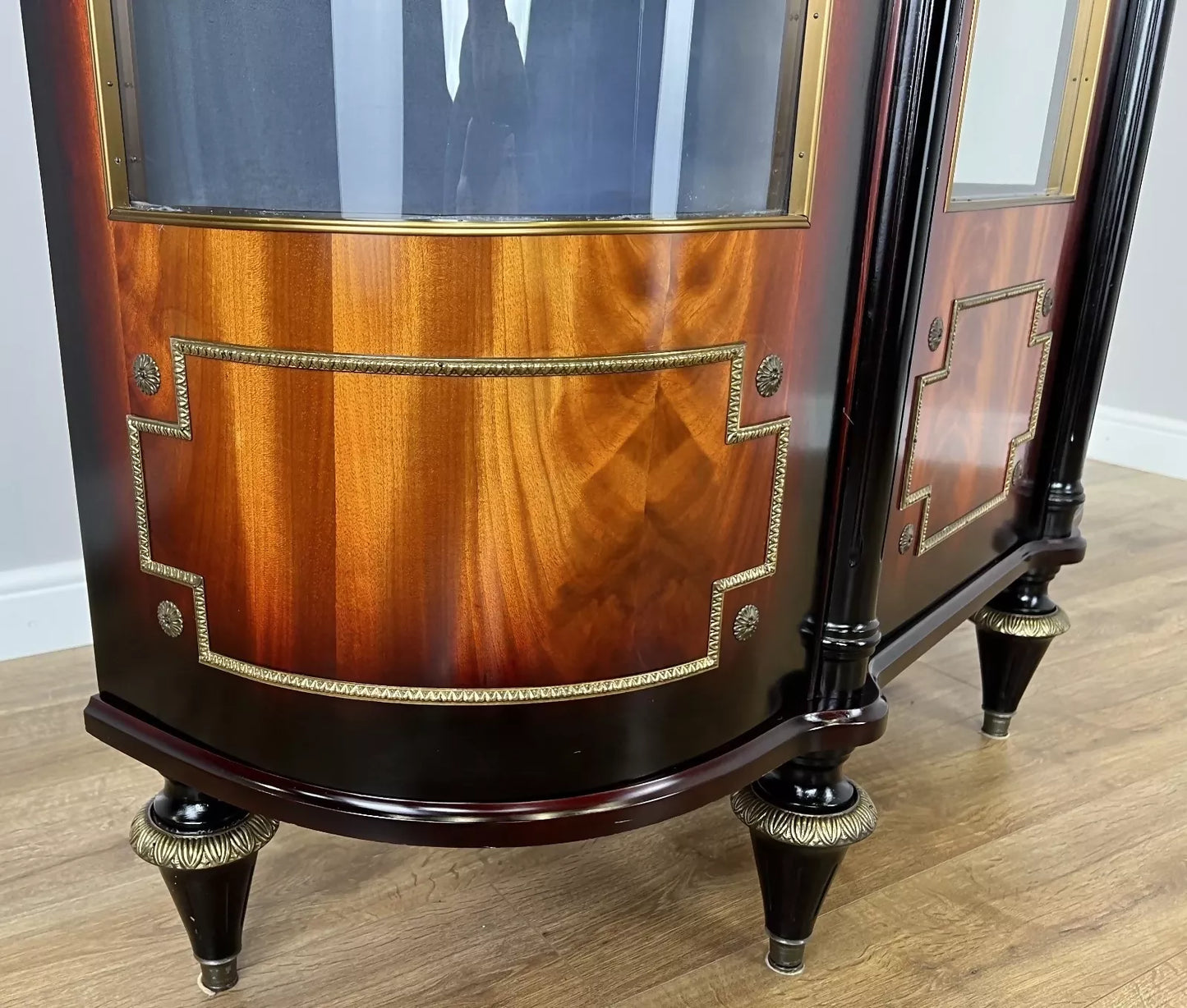 Cabinet Vintage French Style Empire Display Cabinet Marble Top Glass LOT 4977