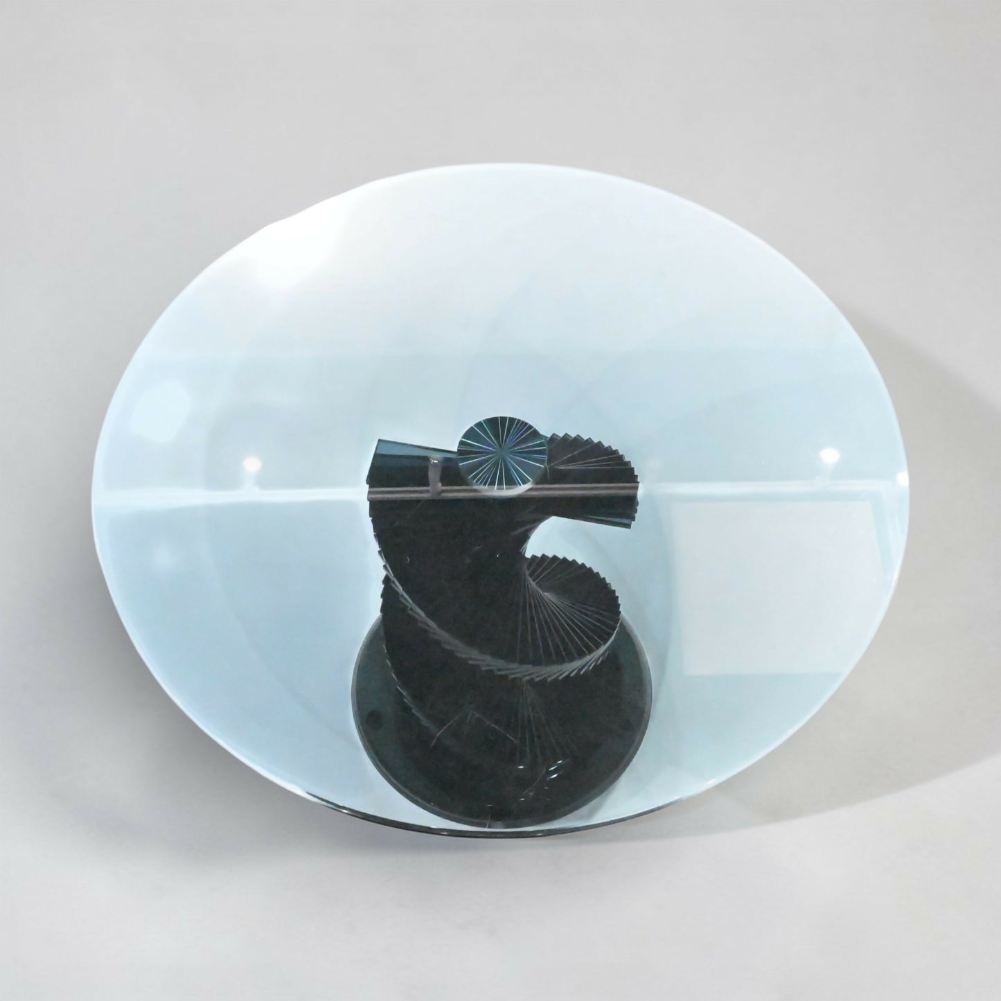 Round Glass Dining Table Designer Black Tint Glass 42" Diameter FREE UK Delivery