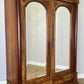 Wardrobe Antique French Style Walnut Mirrored Two Door Carved Armoire LOT 6520