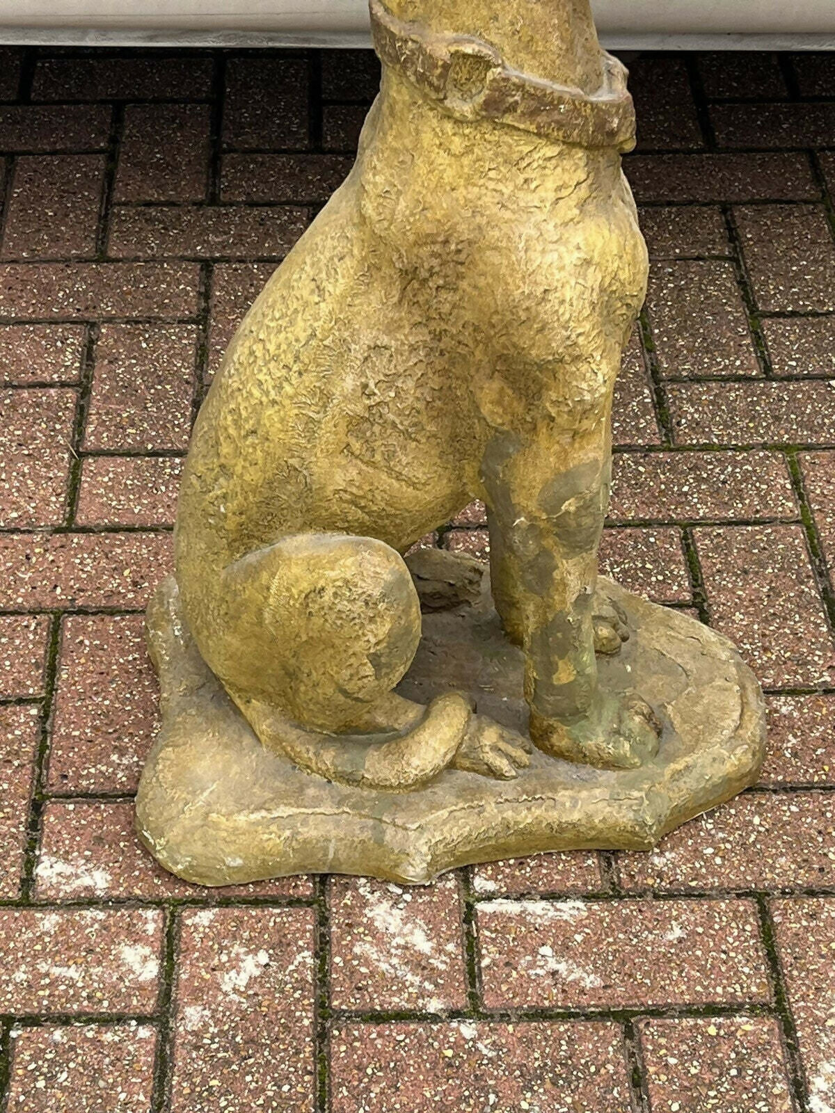 Life Size Pair Of Vintage Garden Dog Statues.