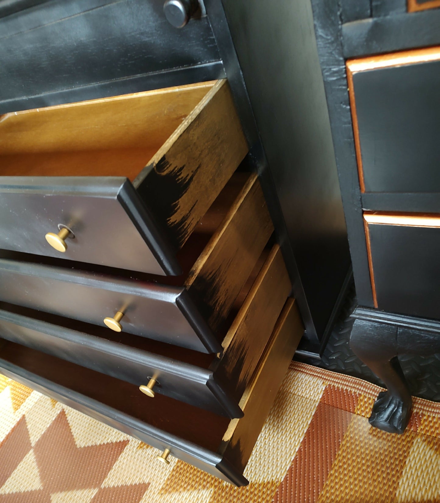 THE AFRICAN ASPECTS UPCYCLED - ONE-OFF FURNITURE ART - The Golden Dynasty Statement writing bureau