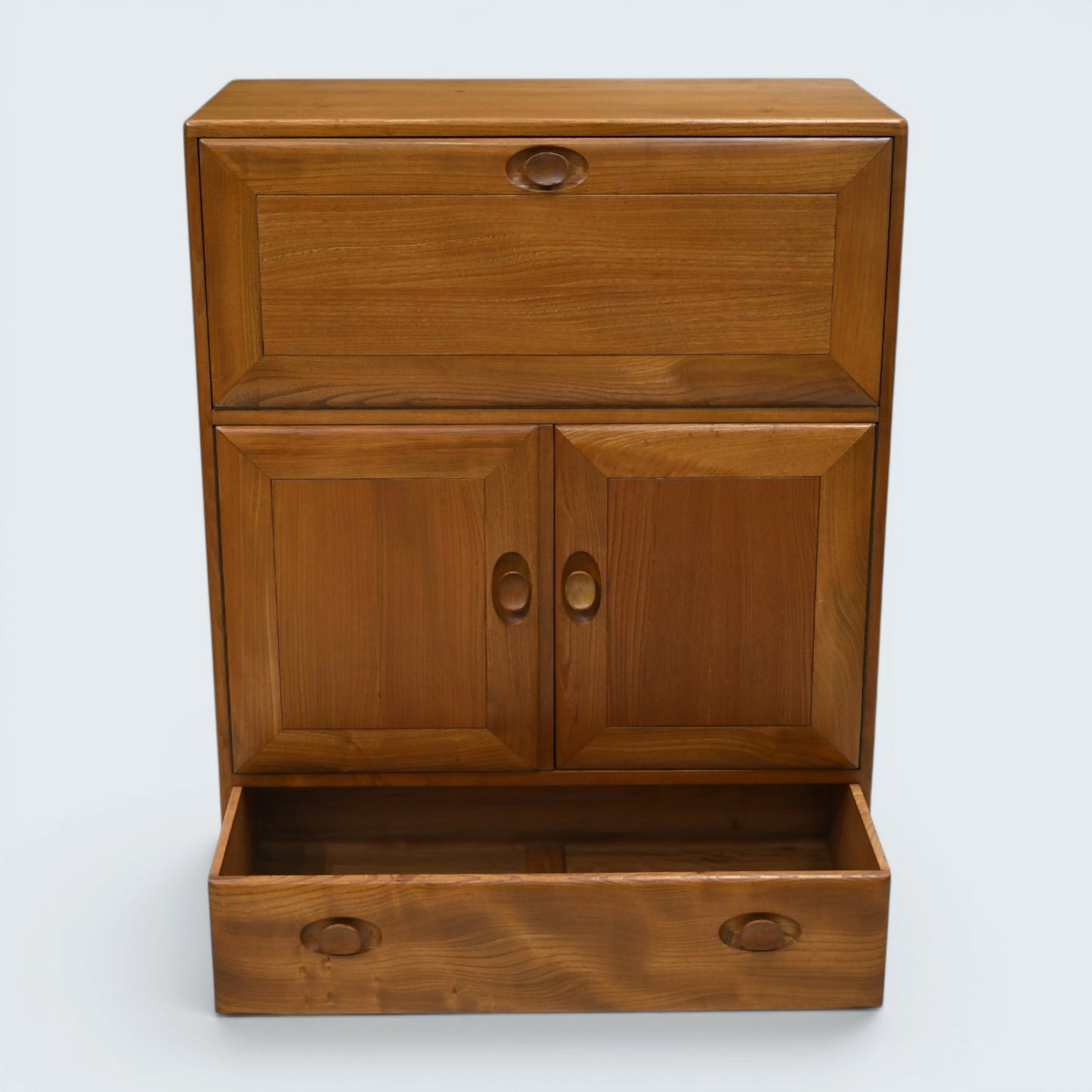 Ercol Drinks Cabinet Bureau Gin/Serving Cabinet Light Finish FREE UK Delivery