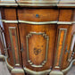Serpentine Display Cabinet with Italian Marquetry – Glazed Top & Cupboard Base
