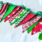 Handmade Christmas Bunting (Red & Green Mixed Fabrics)
