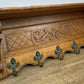 Coat Rack Vintage French Carved Oak Wall Mounted 5 Hooks Rack Hanger LOT 6210