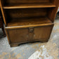 Vintage Oak Bookcase , Adjustable Shelves, With Keys For Bottom Cupboards.