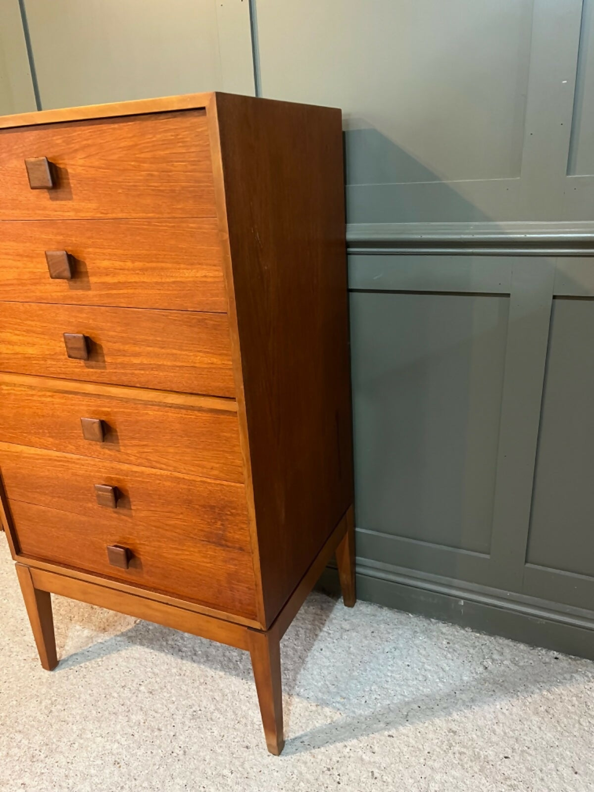 Tallboy Teak Chest Of Drawers Mid 20th C 6 Drawer Chest Danish Style