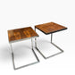 Mid-Century Modern Chrome and Teak side tables / bedside tables