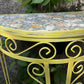 yellow half moon plant stand 4
