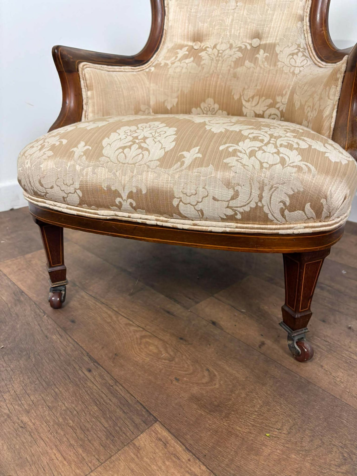 Edwardian Mahogany Inlaid Tub Chair