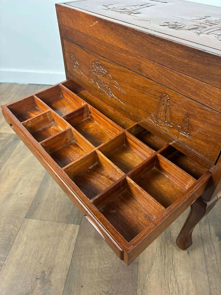 Oriental Style Camphor Wood Sewing Chest