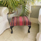 Kelim Covered Footstool. Genuine Vintage Kelim Rug. All Wool, Hand Knotted. Fully Restored and Upcycled Piece.