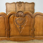 Bed Vintage French Louis XVI Oak Double Bed Frame Carved Headboard LOT 6379