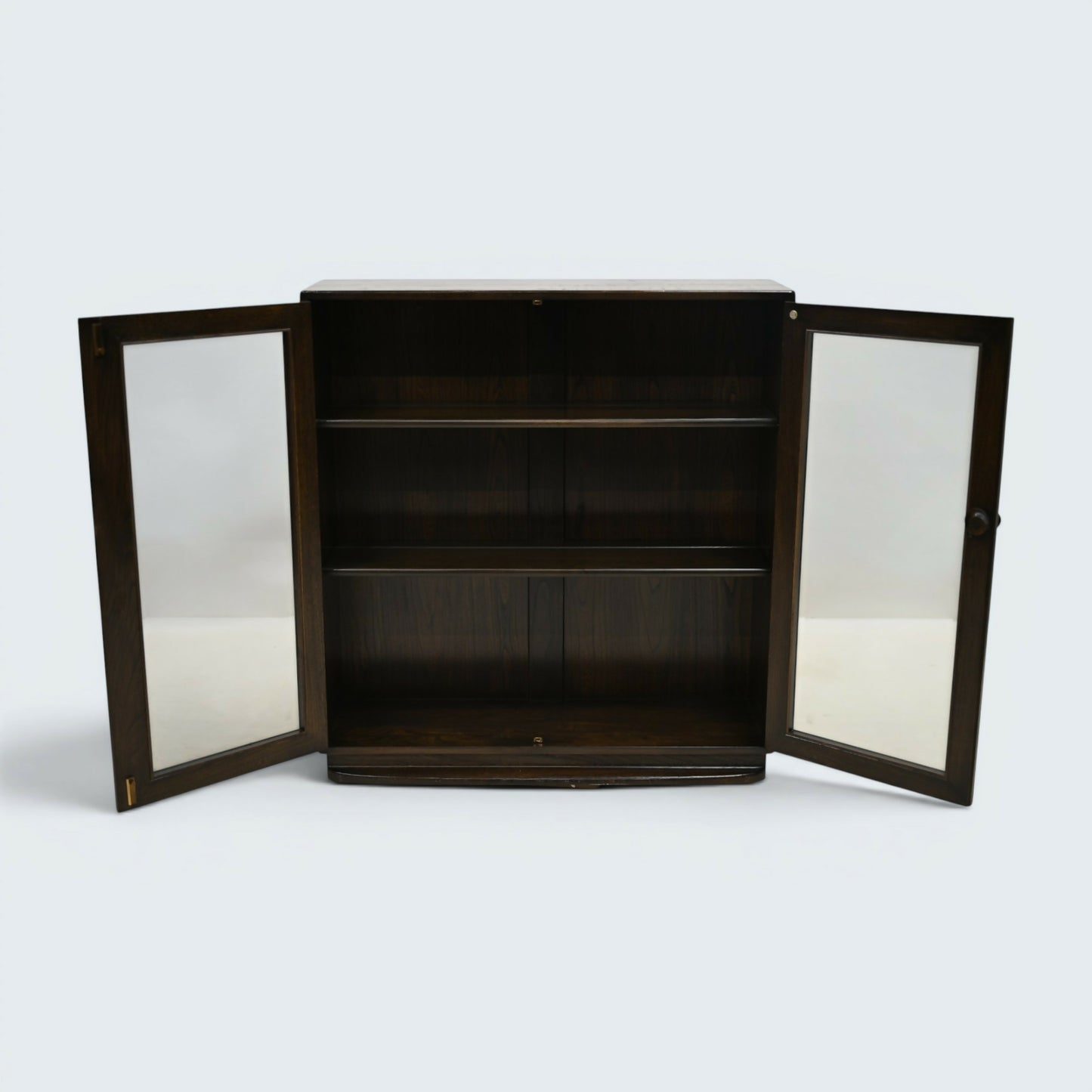Ercol Wide Medium Bookcase 2 Adjustable Shelves Glazed Doors FREE UK Delivery*