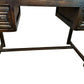 Vintage 1930s Solid Wood Desk 5 Drawer Console Table Carved Front 109cm