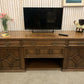 Large Oak Sideboard Dresser Base with 2door and 3 Drawer and Pull Down Shelves