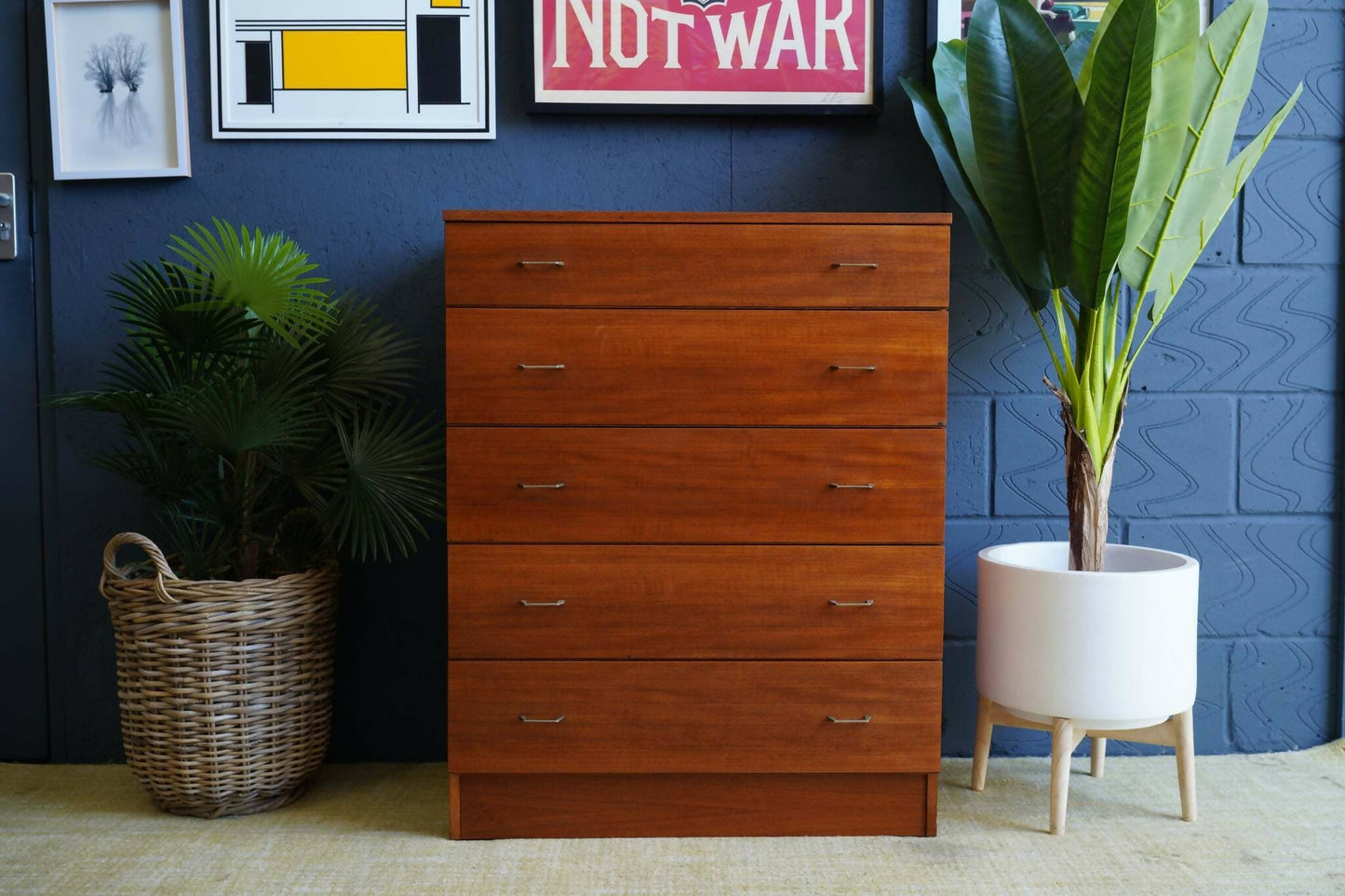Austin Suite Tallboy Chest Of Drawers Mid Century 1960s (Oak)