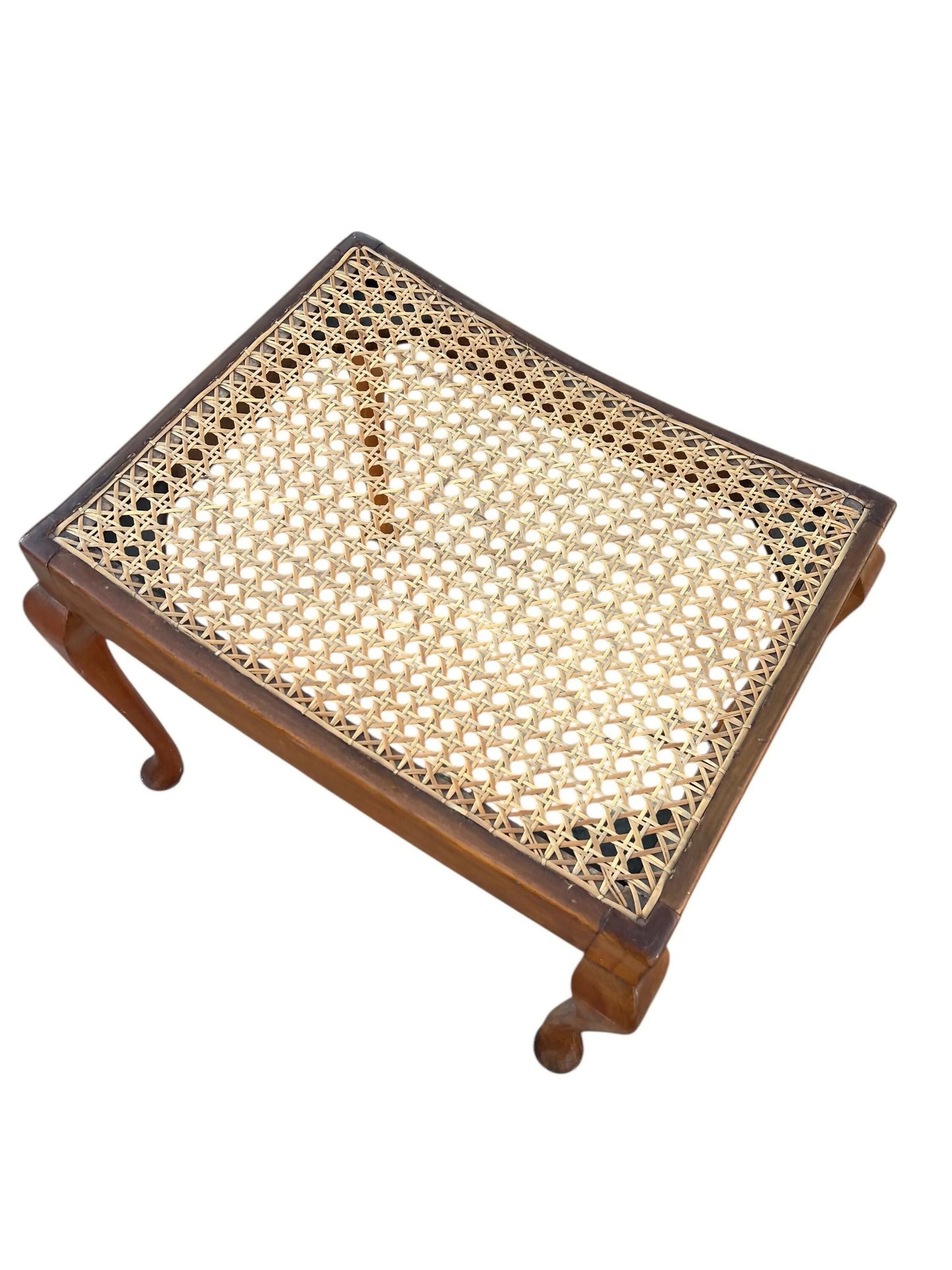 Queen Anne style Rattan foot stool