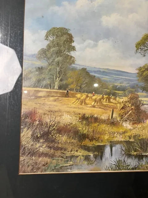 Large Framed Don Vaughan Country Harvest Scene Print
