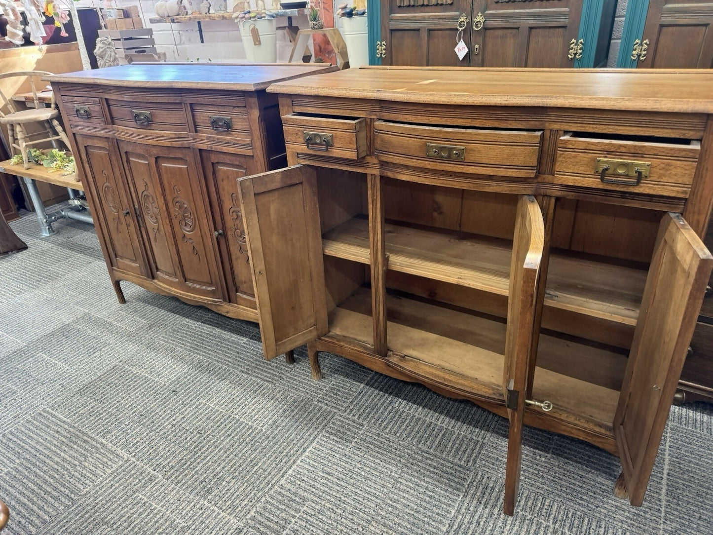Pair Of French Sideboard Cupboards Chests