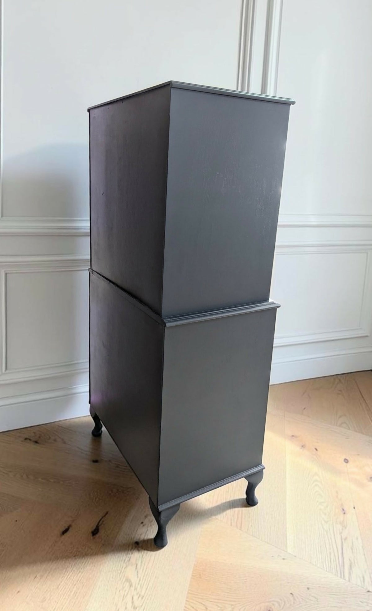 Vintage navy blue chest of drawers 8 drawers tallboy