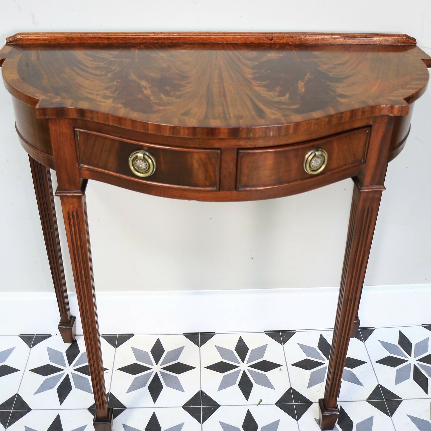 Demi-Lune Side Table Hall Table with Serpentine Front Reproduction