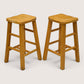 Pair Of Breakfast Bar Stools 66cm Seat Height Vintage Beech FREE UK Delivery*
