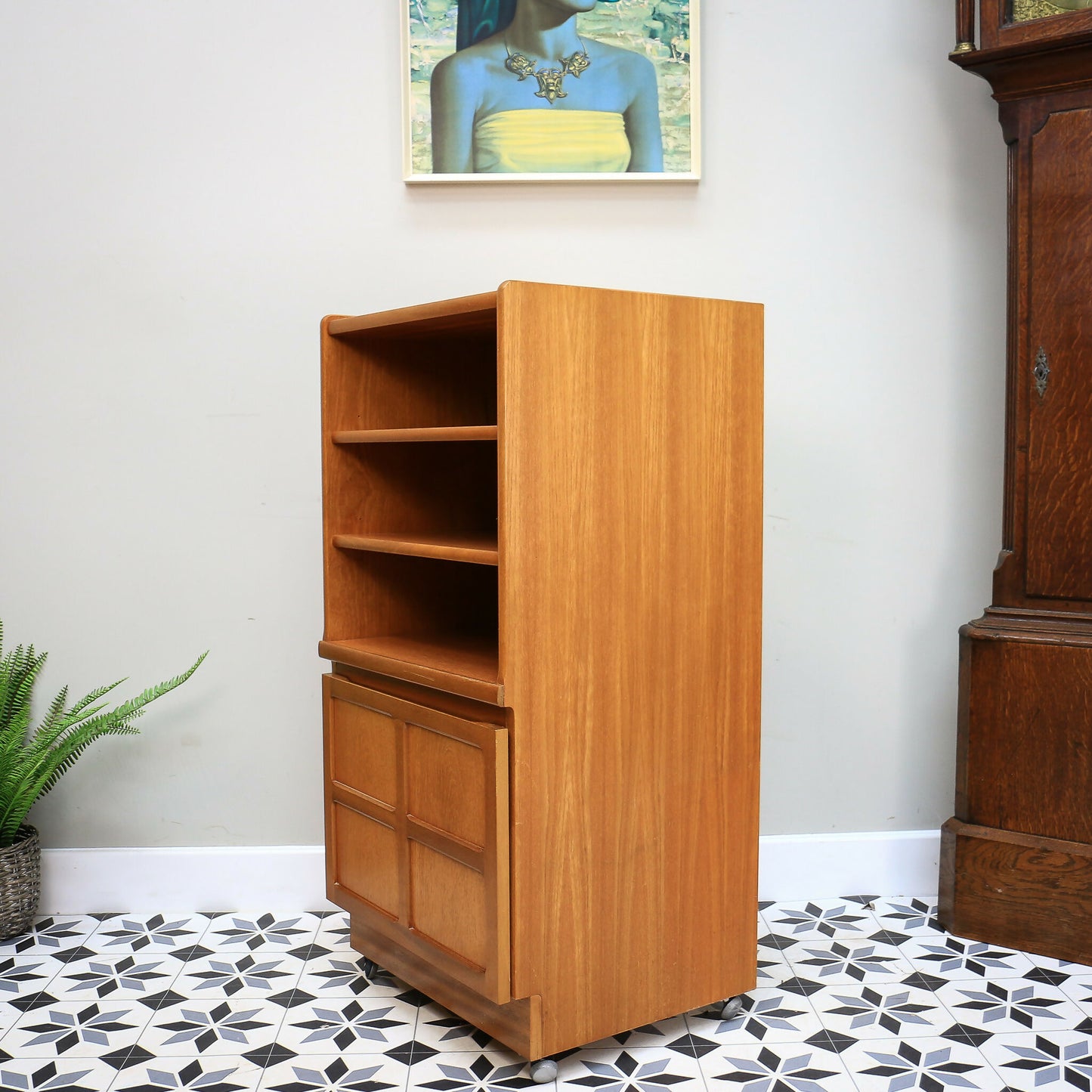 Nathan Hi Fi Media Vinyl Cabinet in Teak Mid Century