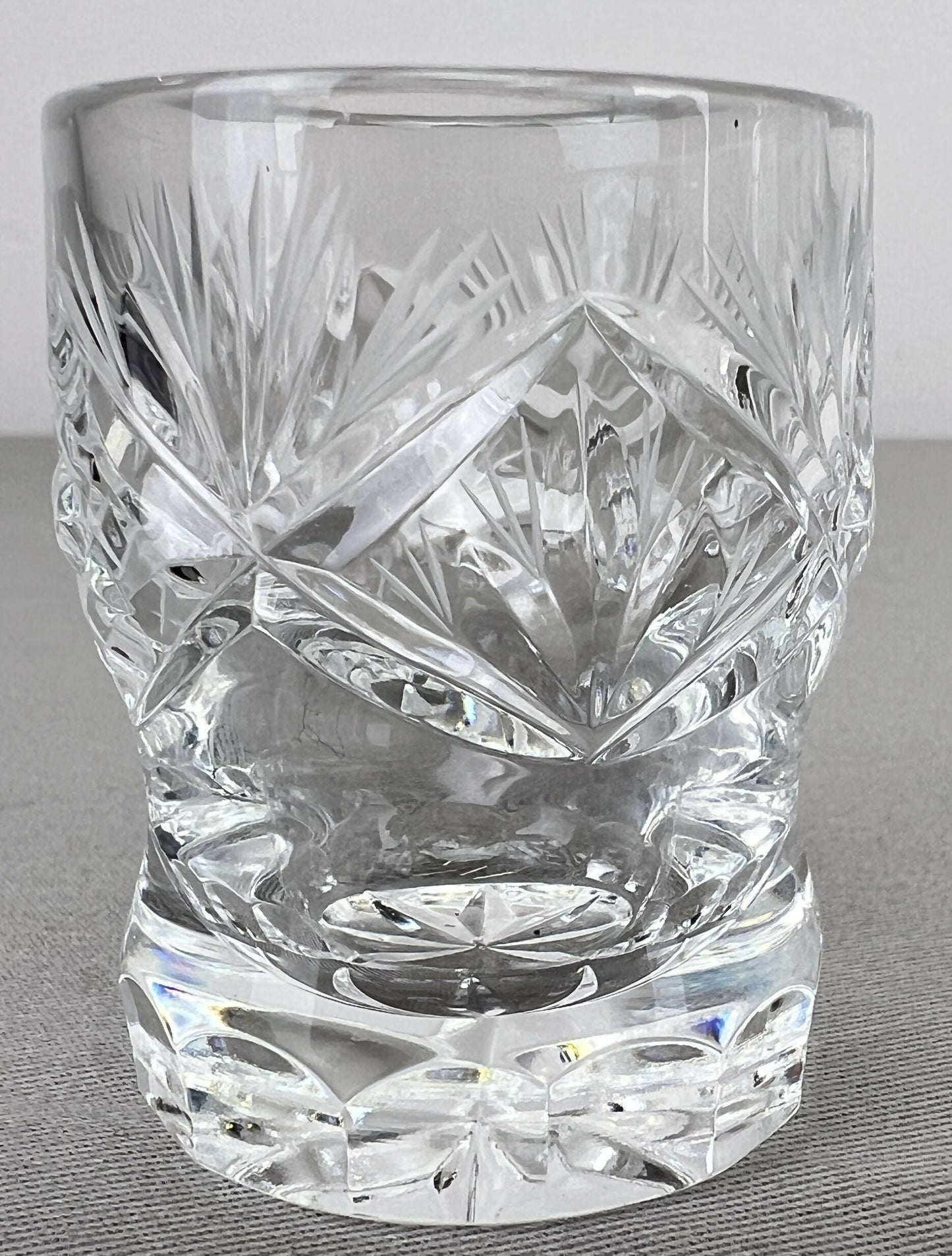 Carafe Set Vintage Style Crystal Cut 6 Shot Glasses and Tray LOT 6436
