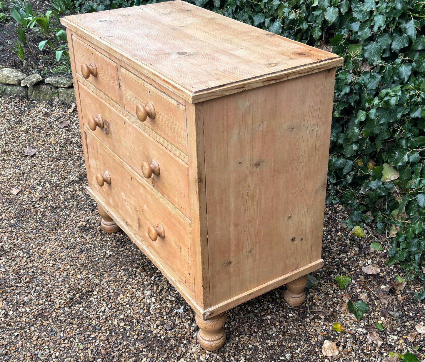 Vintage 19th Century Victorian Pine Chest Of Drawers