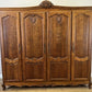 Wardrobe Vintage French Louis XVI Style Oak Four Door Carved Armoire LOT 4827