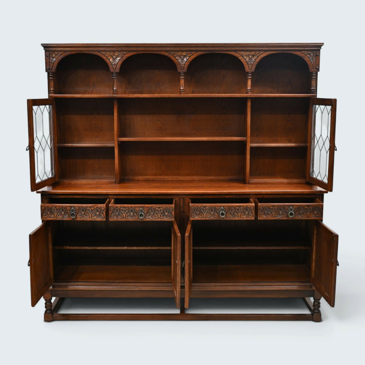 Old Charm Oak Dresser In Tudor Brown 6ft Wide Sideboard Display FREE Delivery*