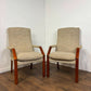 Pair of Vintage Parker Knoll Beech Framed Fireside Armchairs Model PK1158-1169