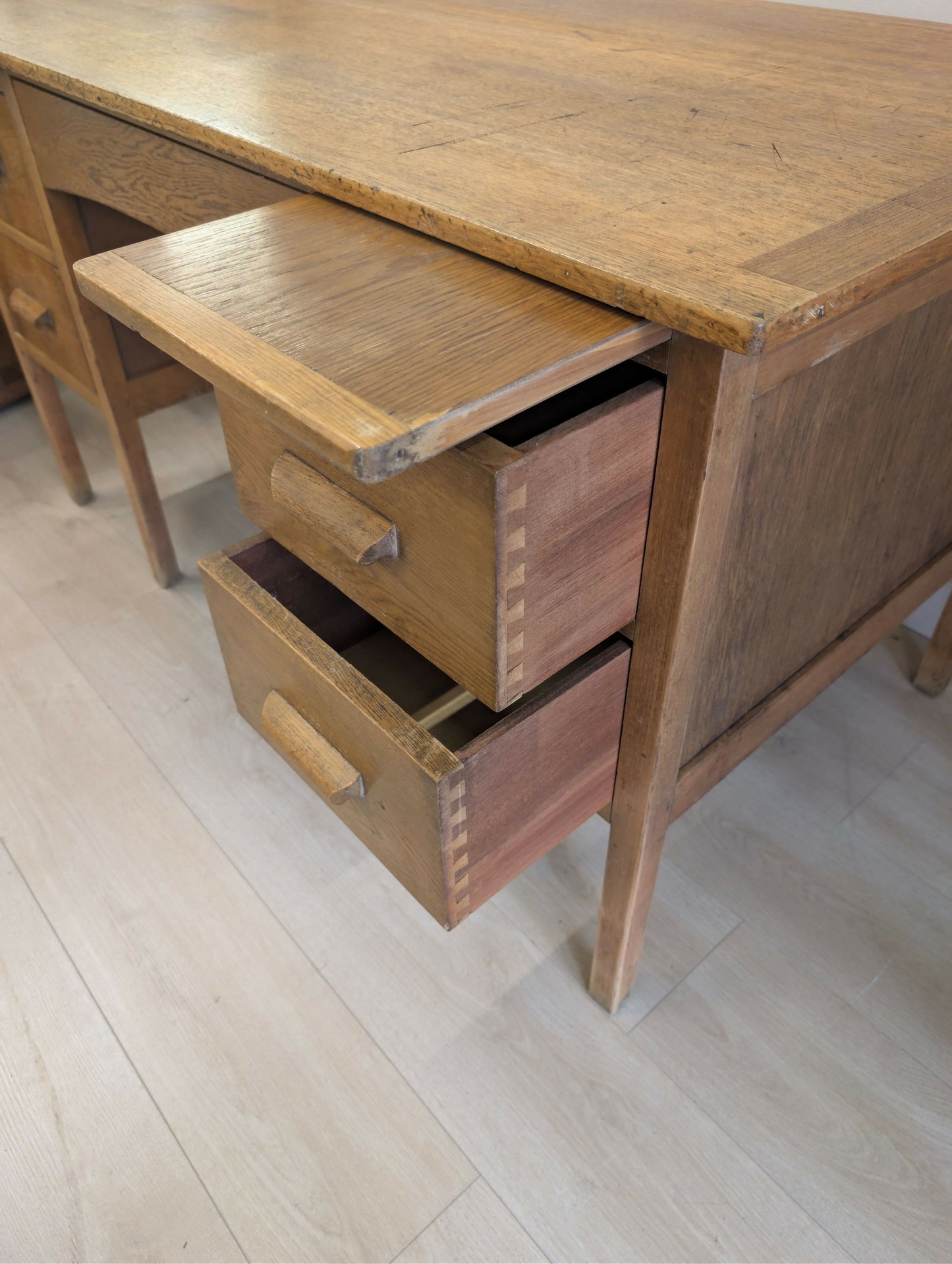 Vintage Oak Office Desk by Partridge & Cooper